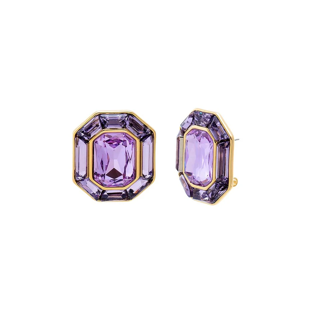 Fancy Purple Amethyst Octagon Stud Earring