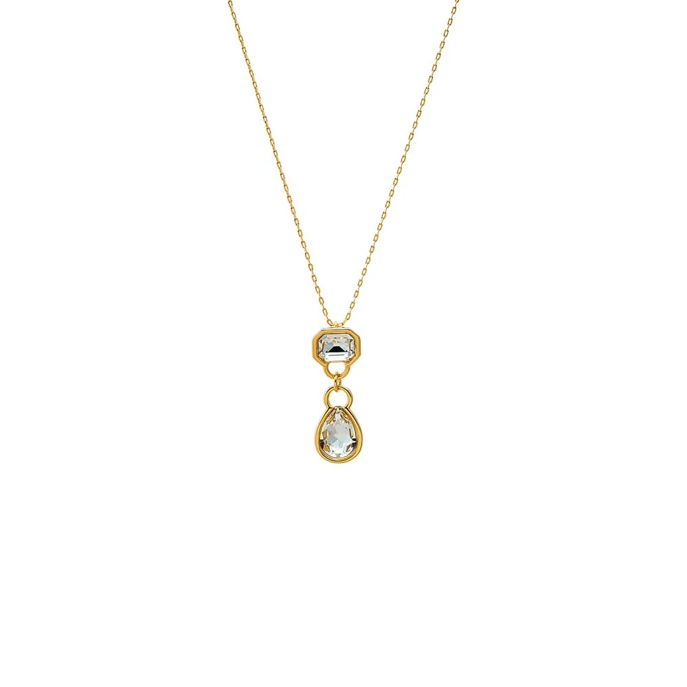 Baguette X Pear Bezel Pendant Necklace