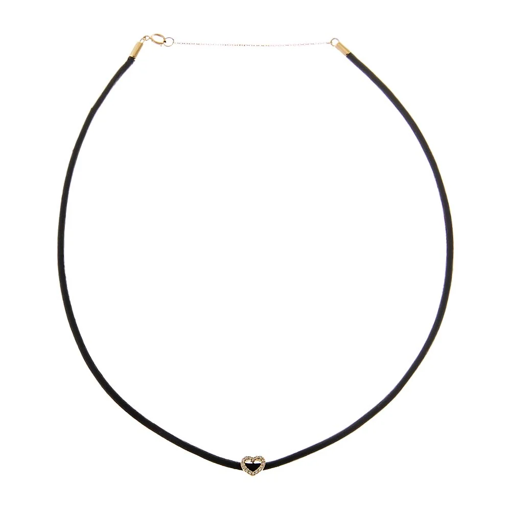 Diamond Heart Rope Chain Choker 14K