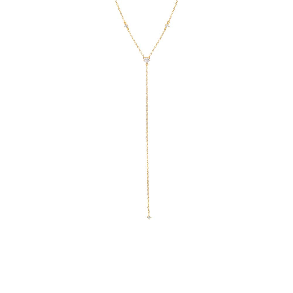 Cluster CZ Lariat Necklace