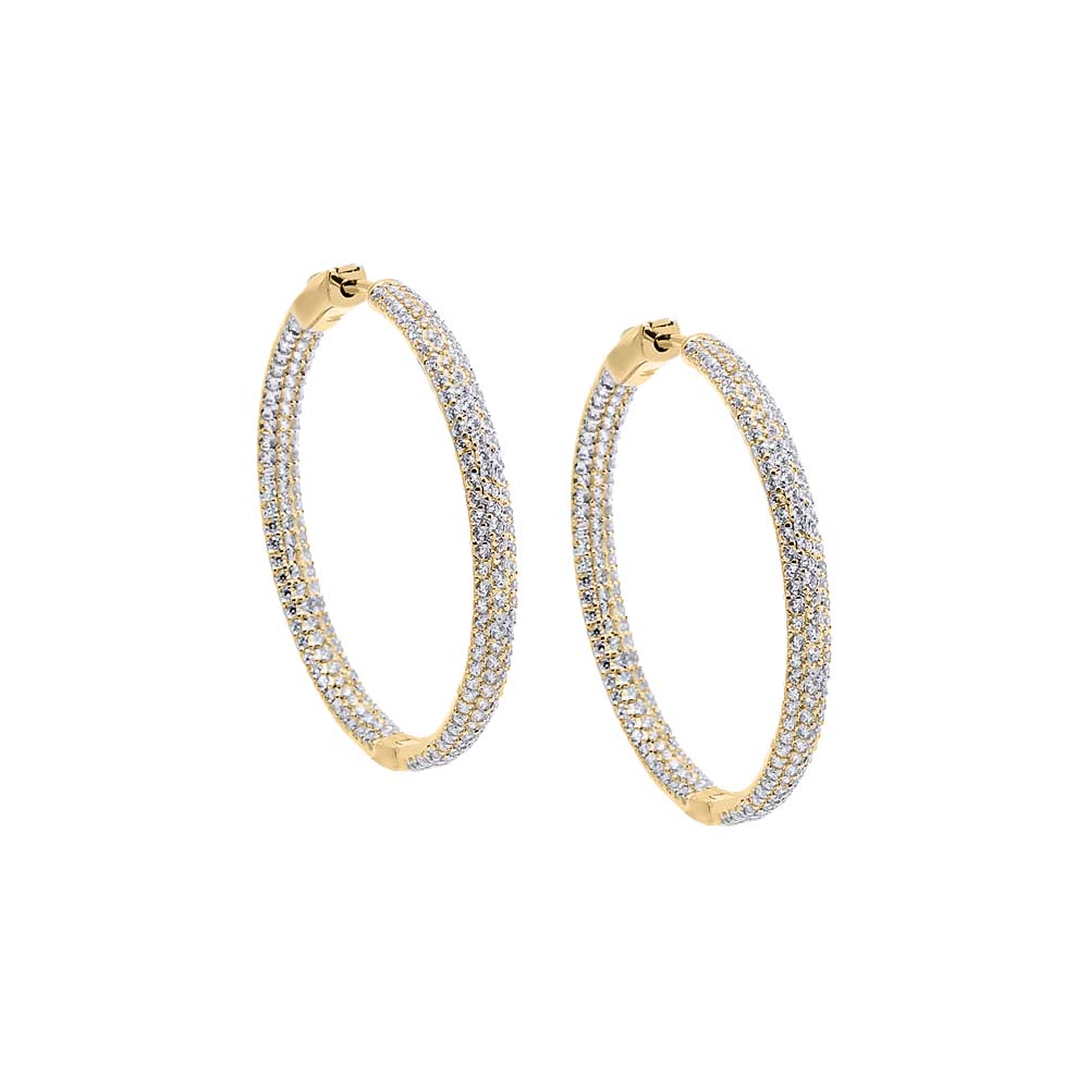 CZ Pavé Chunky Hoop Earring