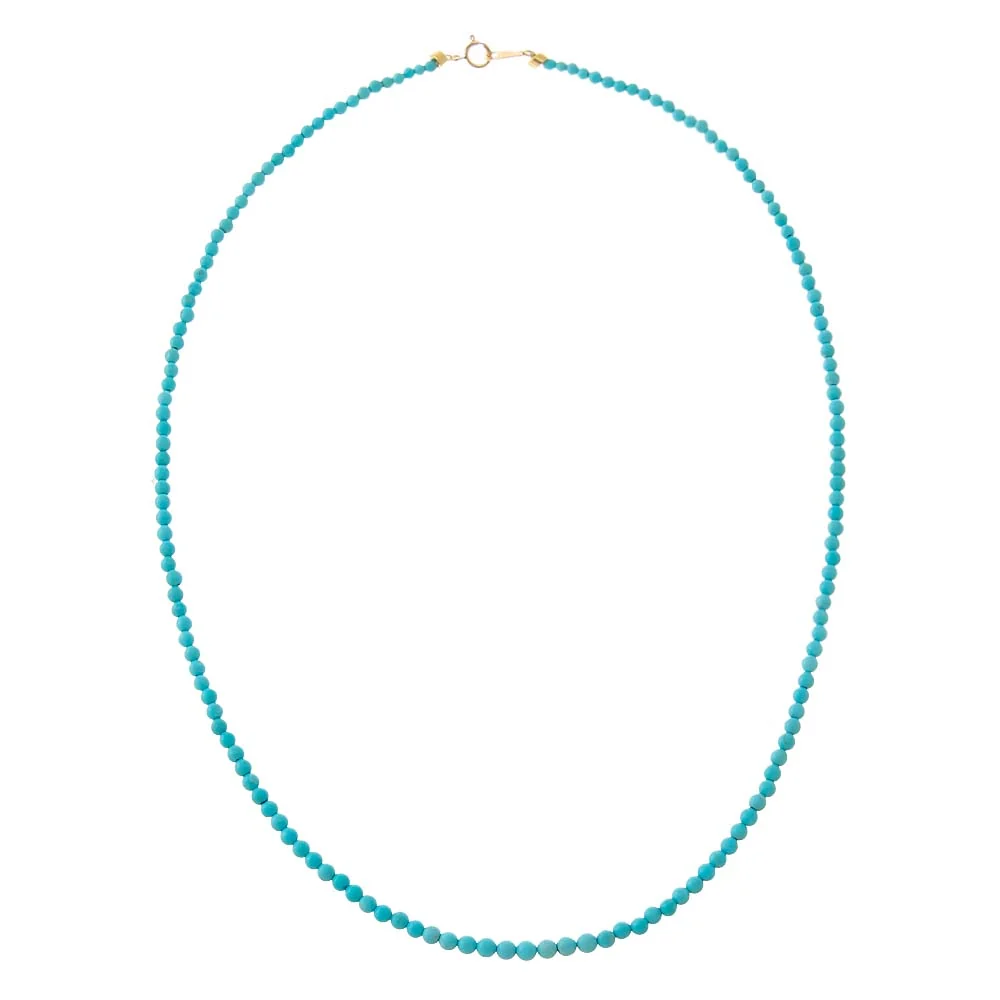 Turquoise Beaded Necklace 18K