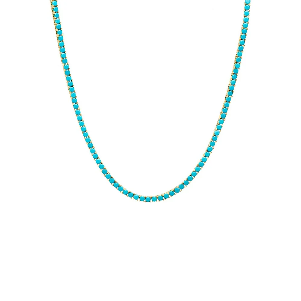 Colored CZ Tennis Necklace