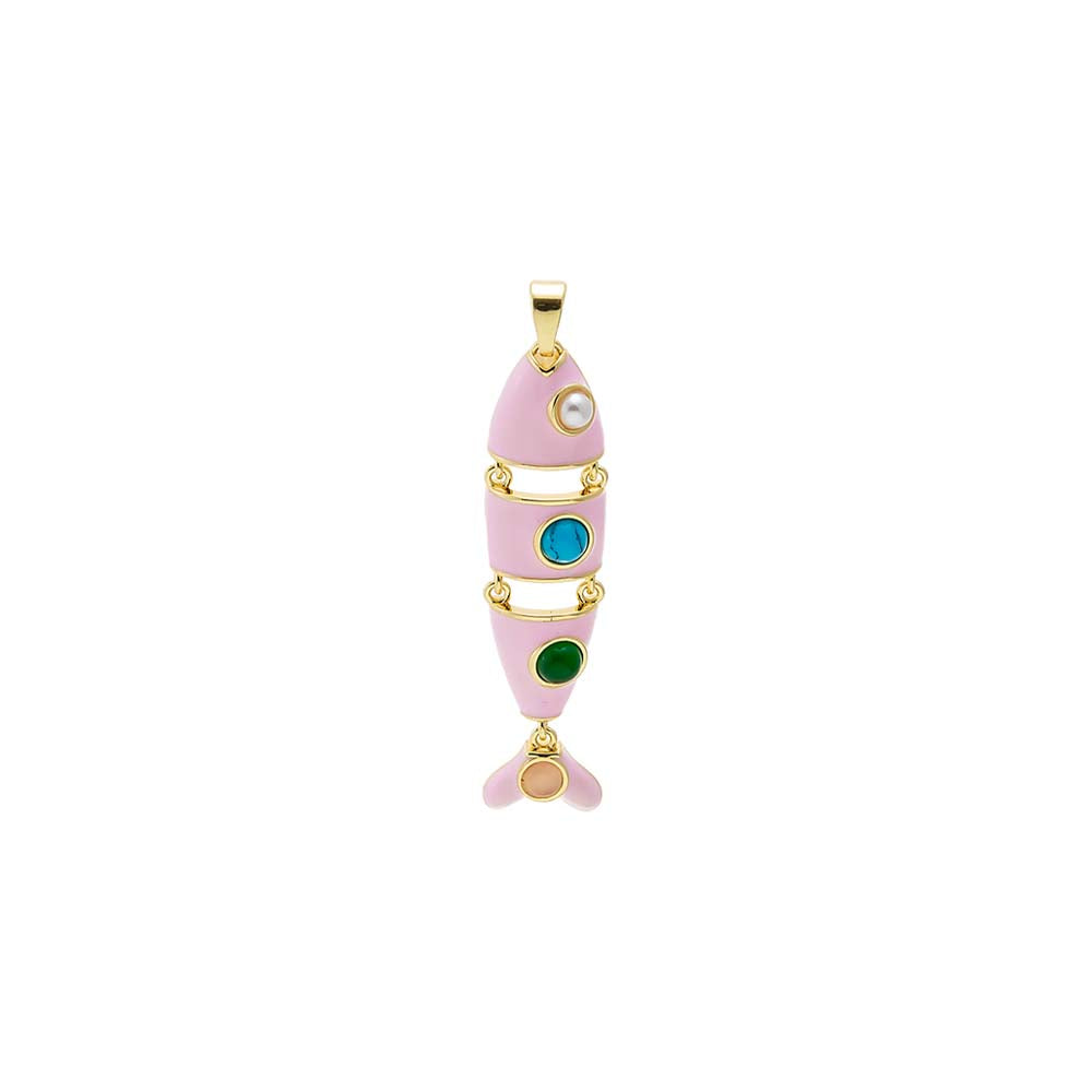 Colored Enamel Evil Eye Fish Charm