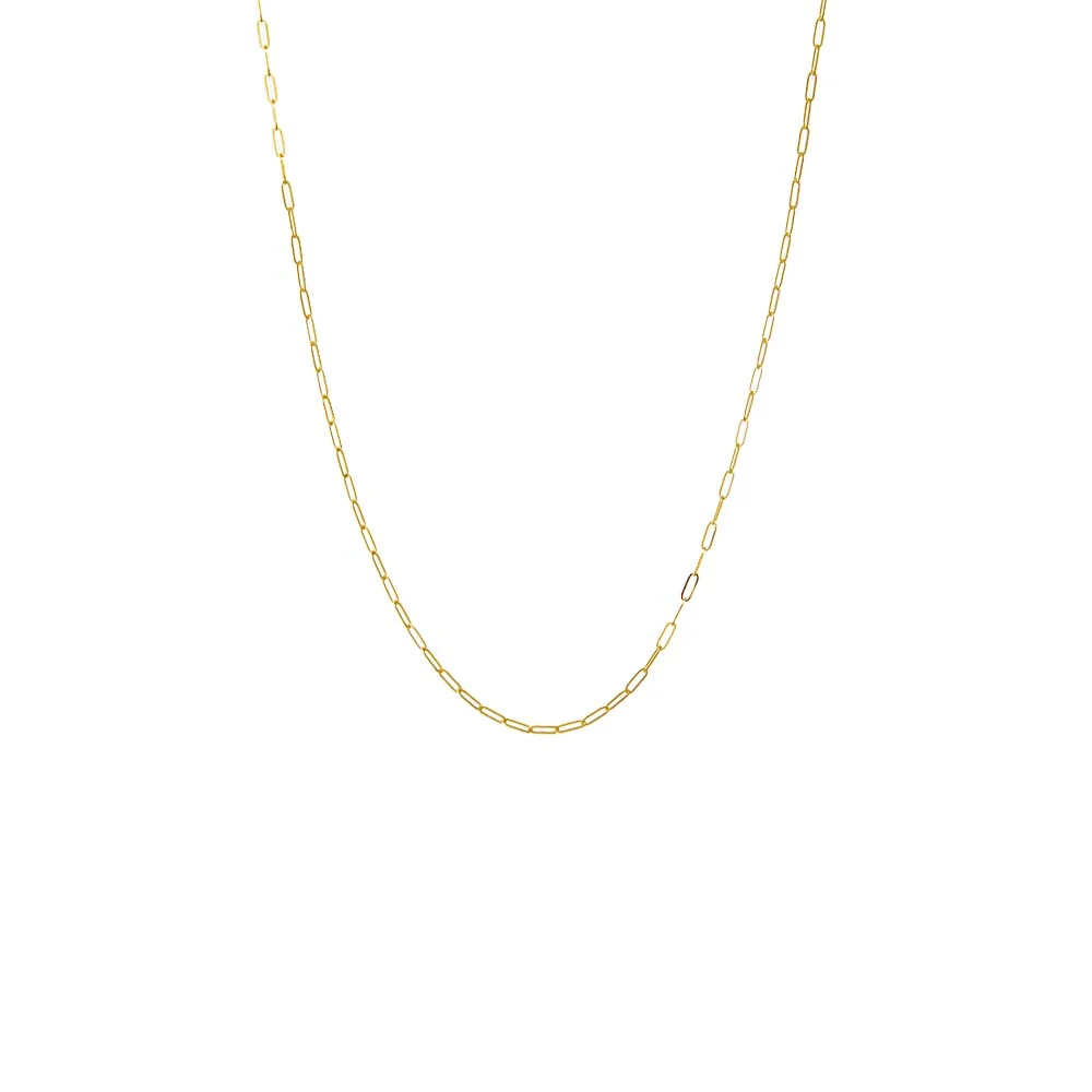 Small Paperclip Necklace 14K