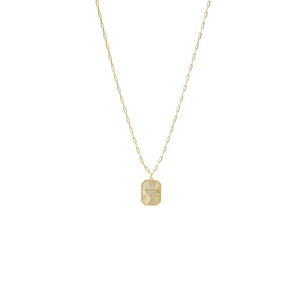 Chai Sunburst Medallion PaperclipChain Pendant Necklace