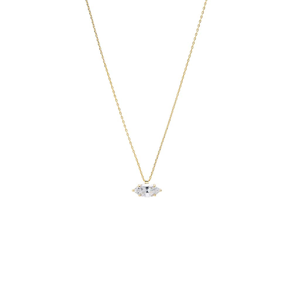 CZ Marquise Solitaire Chain Necklace