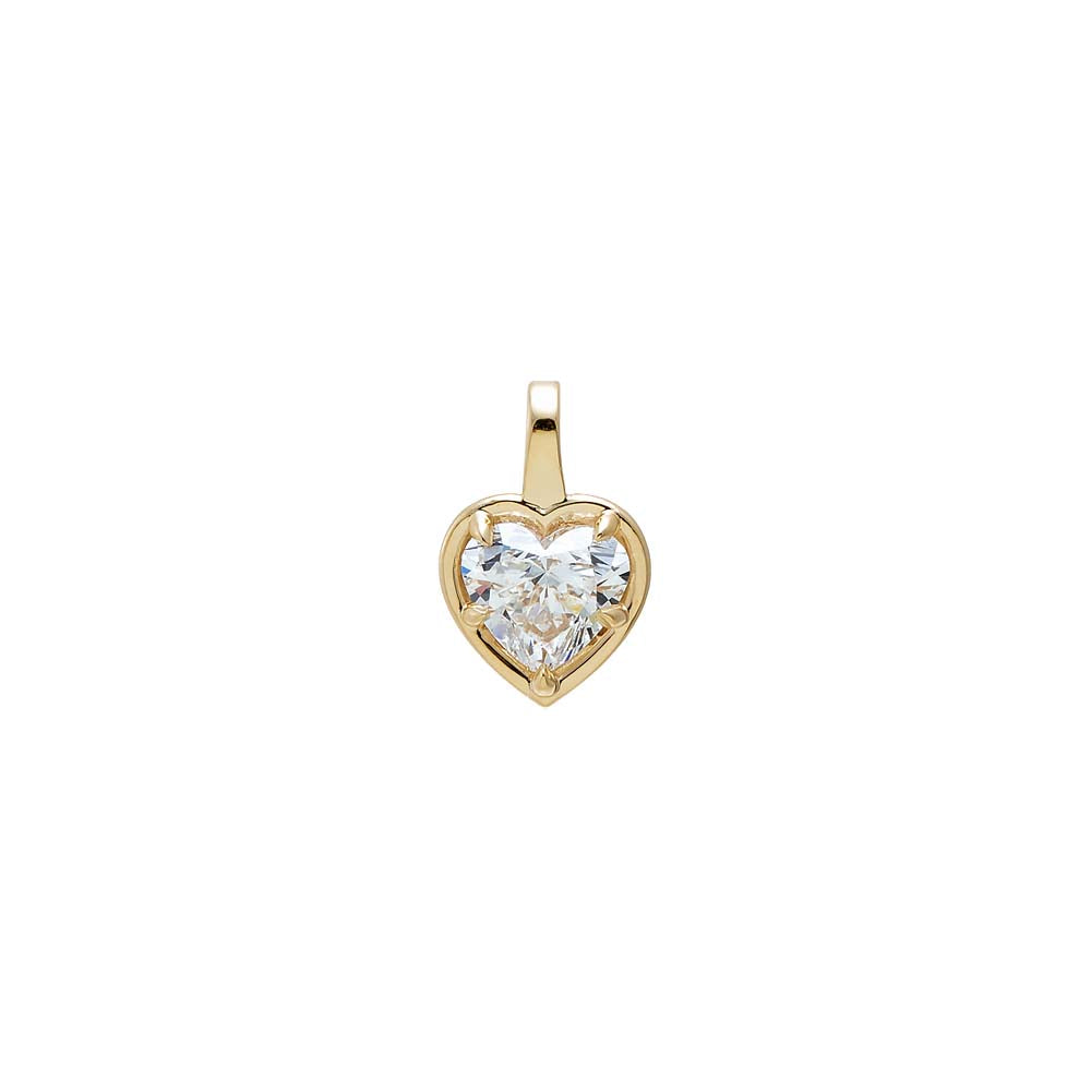 Lab Grown Diamond Heart Classic Charm 14K