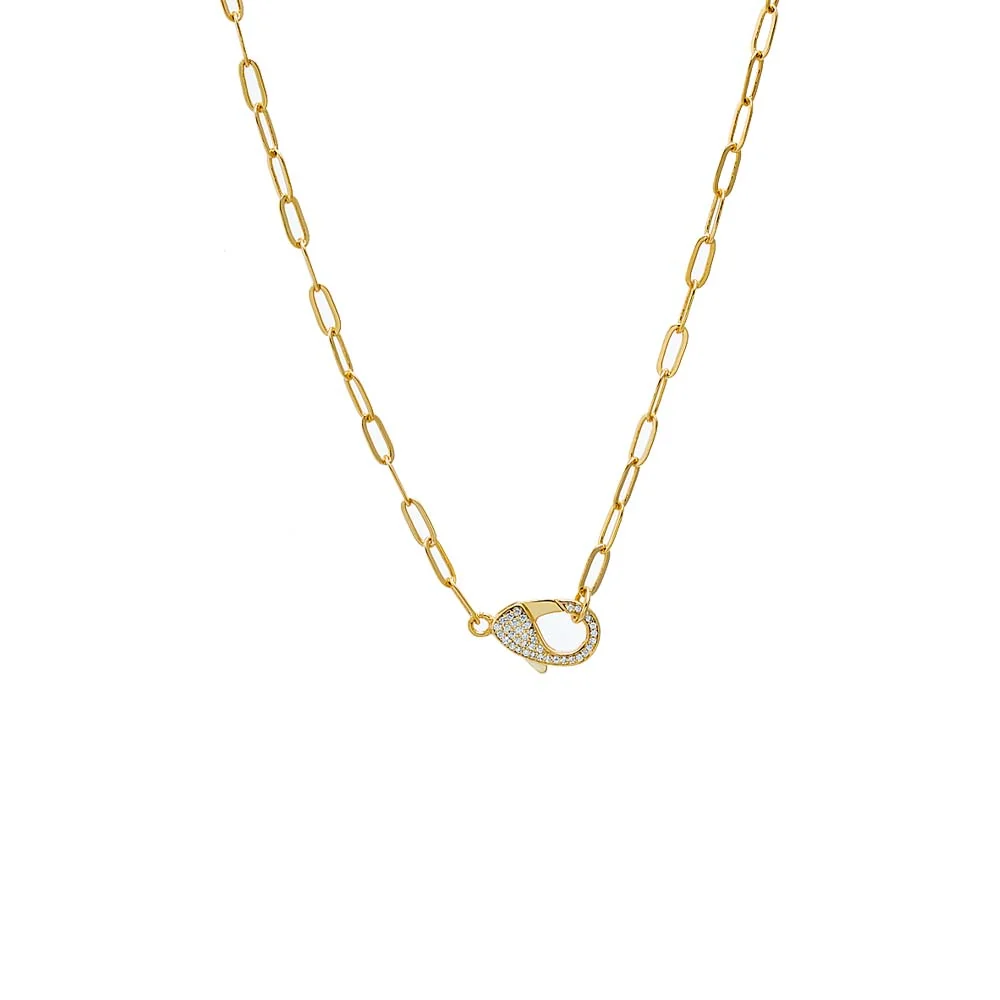 Statement Pavé Clasp Necklace