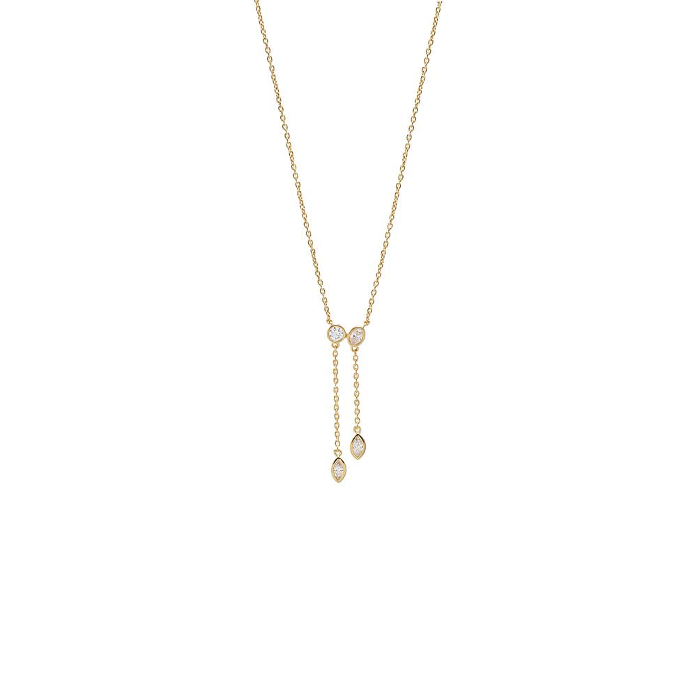 Lab Grown Diamond Round/Oval Bezel Drop Chain Lariat