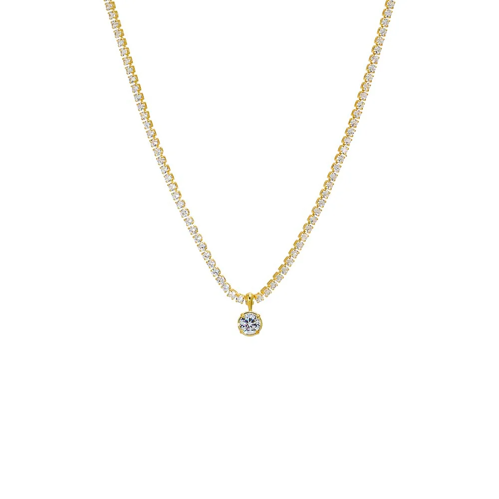 CZ Round Pendant Tennis Choker