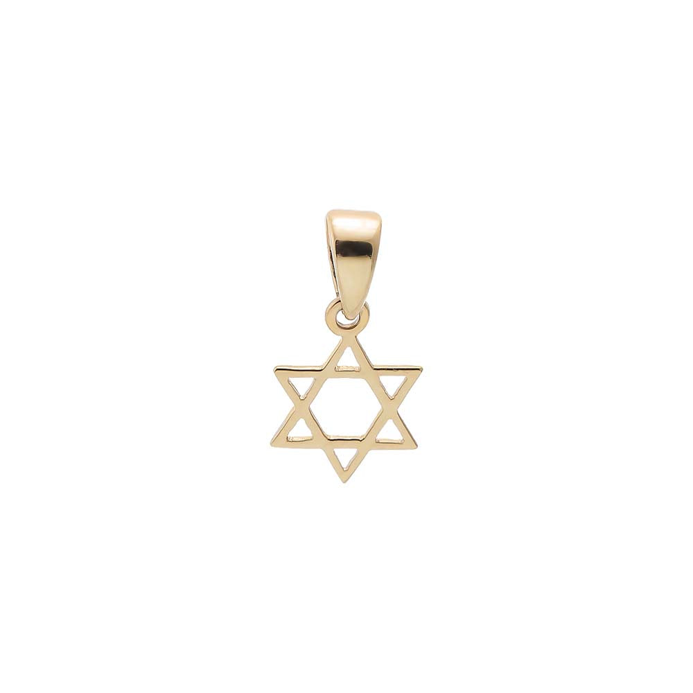 Solid Mini Star Of David Cutout Charm 14K