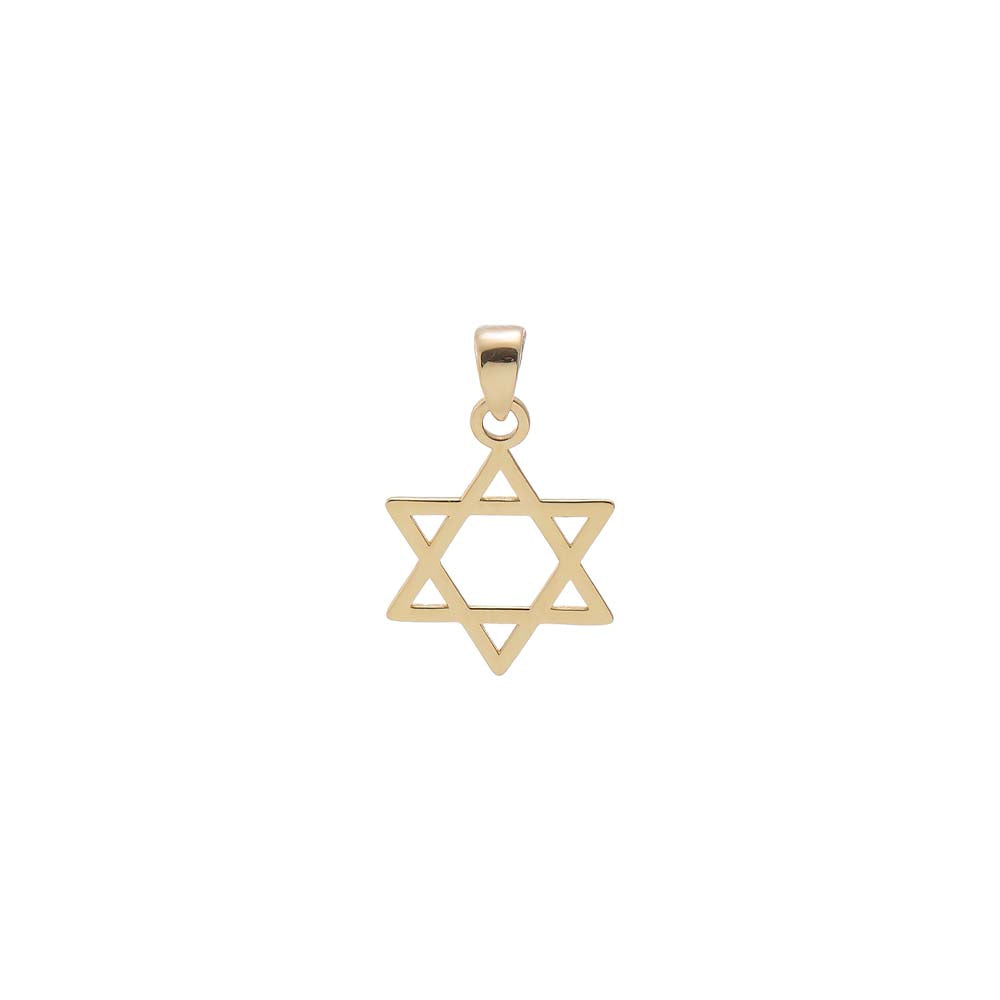 Solid Star Of David Cutout Charm 14K