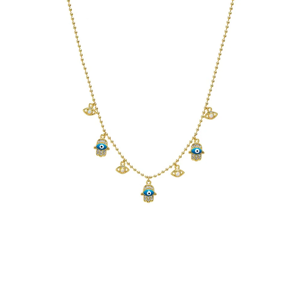 Evil Eye & Hamsa Charm Necklace