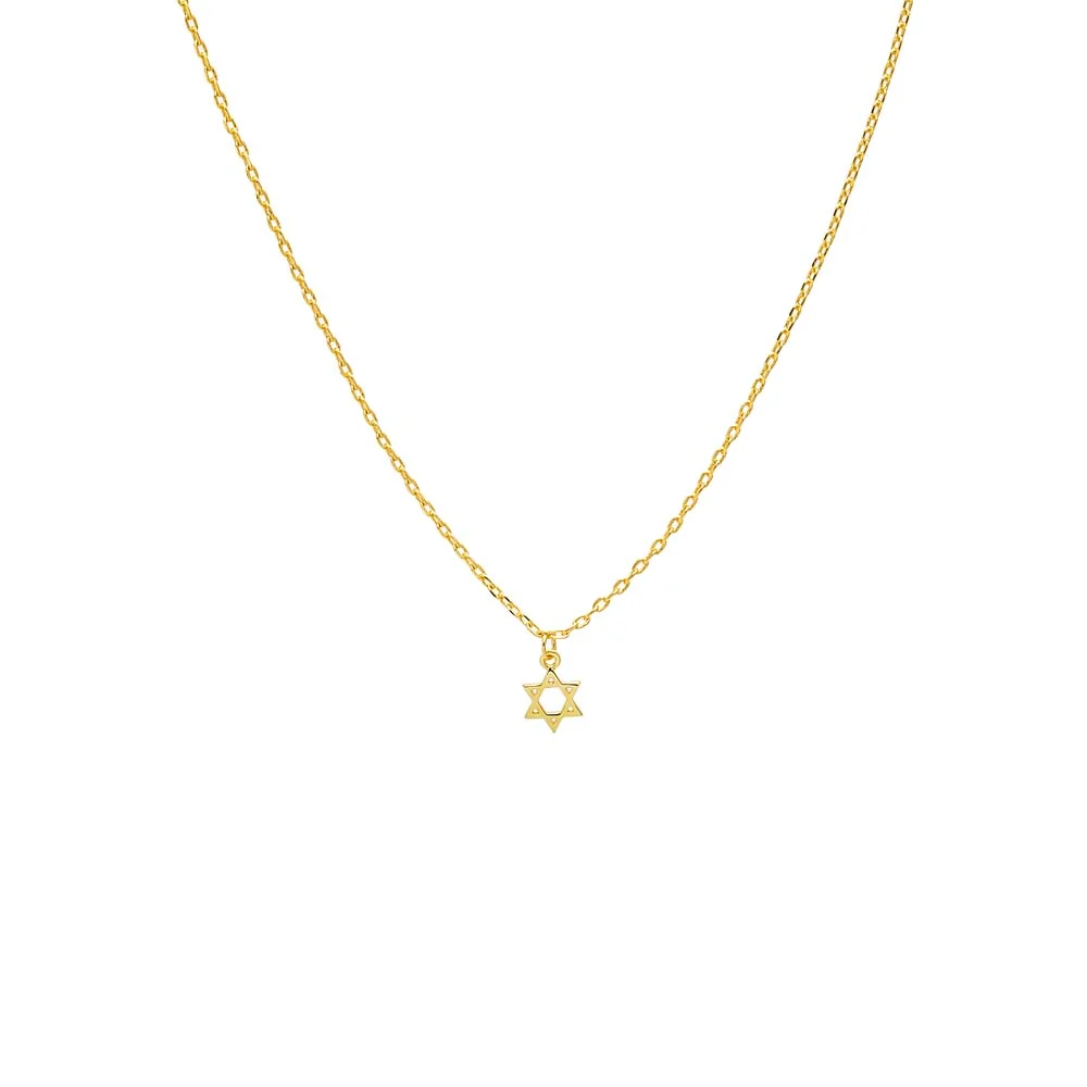 Dainty Solid Star of David Necklace
