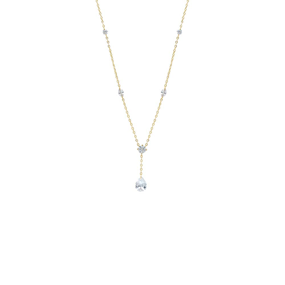 CZ Multi Stone Station Drop Lariat