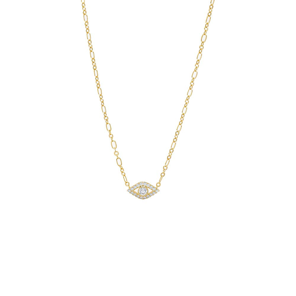 Small CZ Evil Eye Pendant Necklace