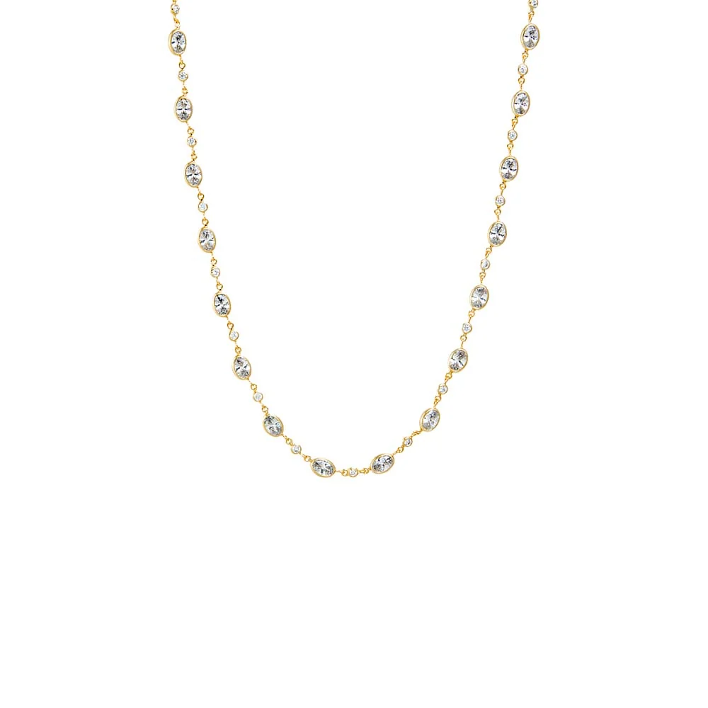 CZ Graduated Multi Bezel Tennis Chain Necklace