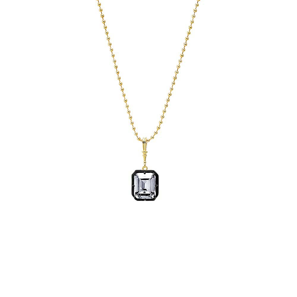 CZ Emerald Encased Statement Necklace Charm