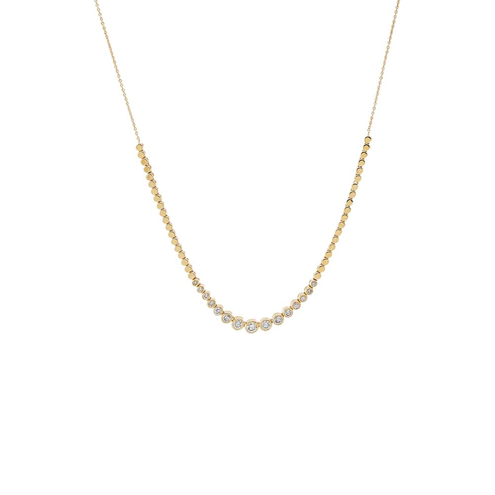 Diamond Graduated Curve Necklace14K