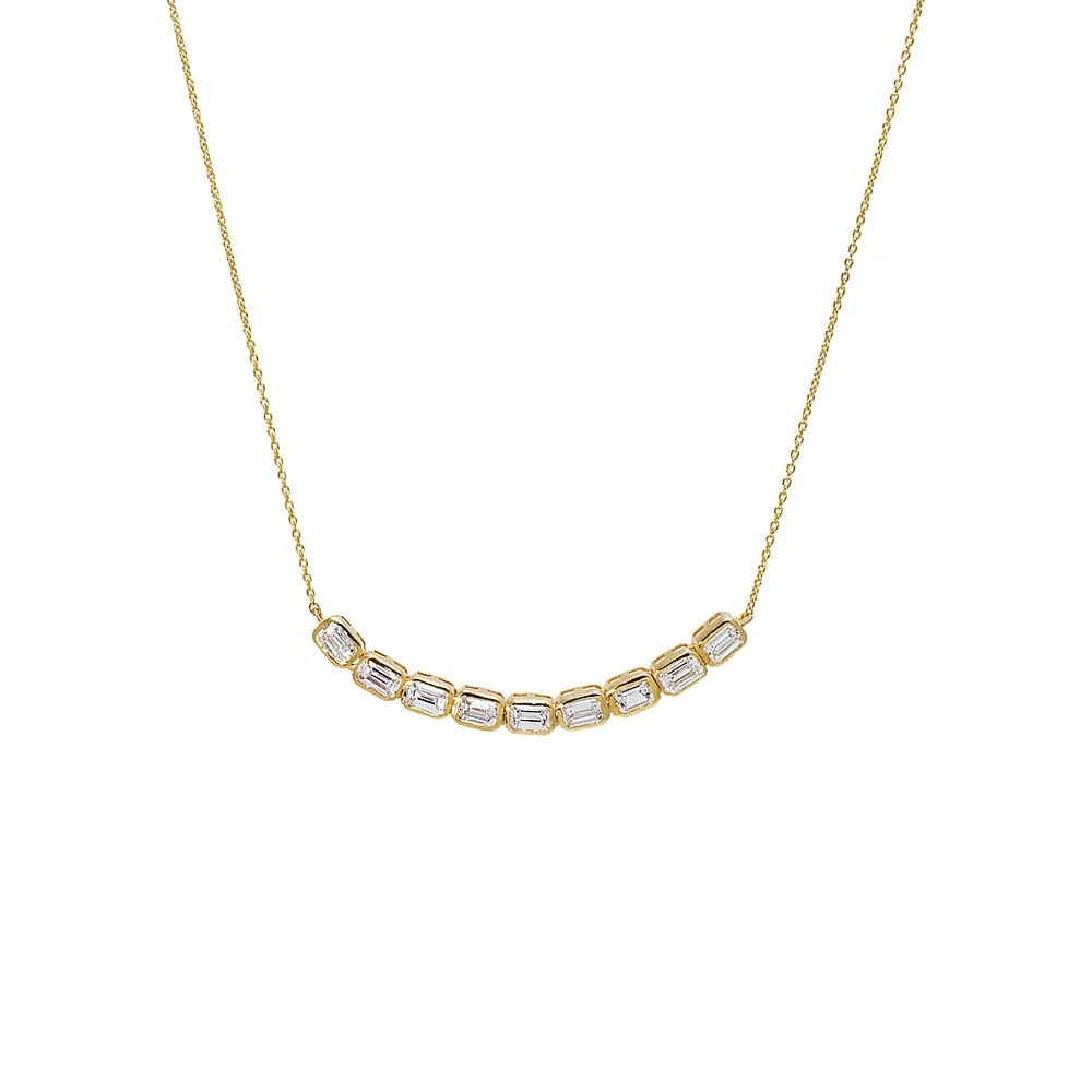Lab Grown Diamond Baguette Station Choker 14K