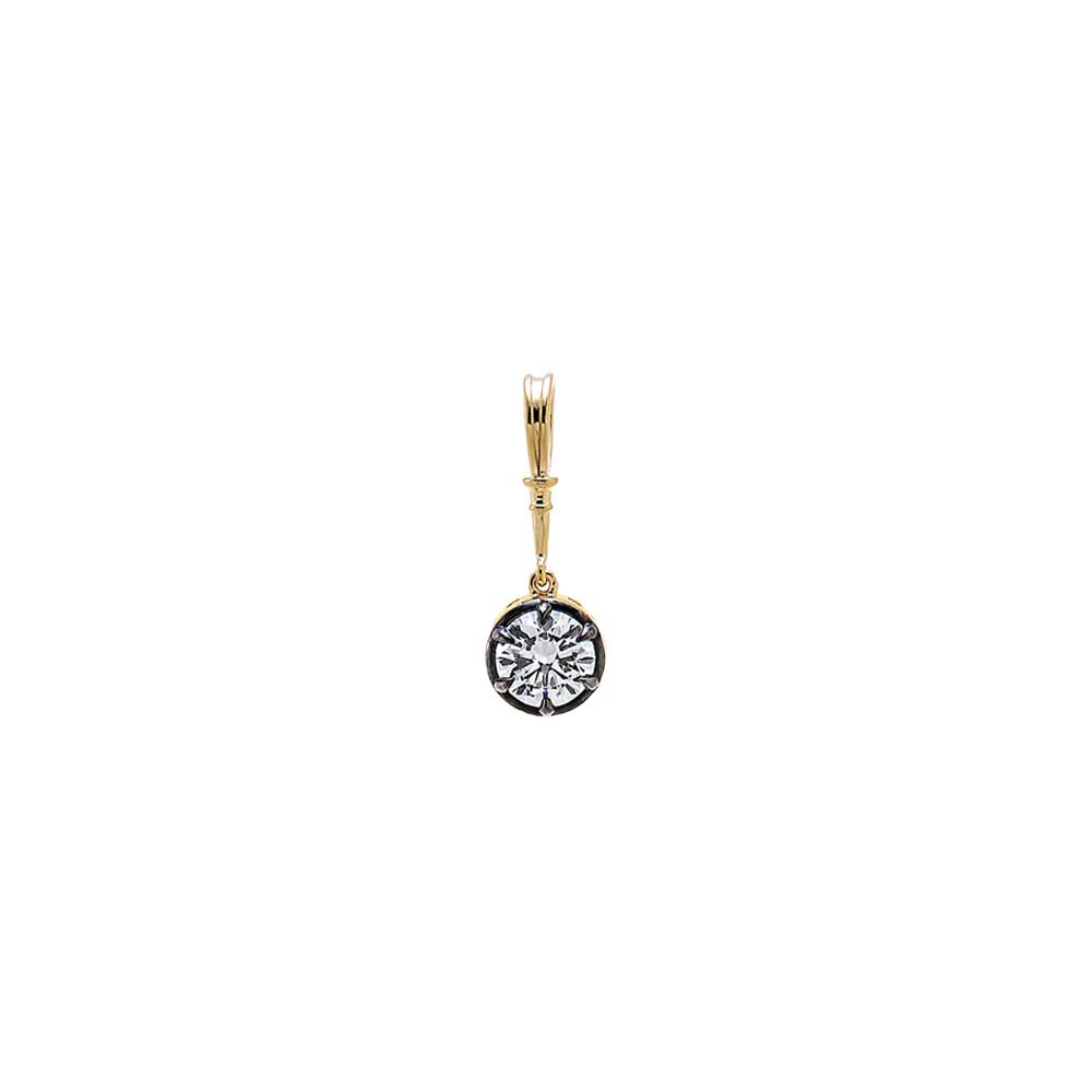 Lab Grown Diamond Rounded Encased Statement Charm 14K