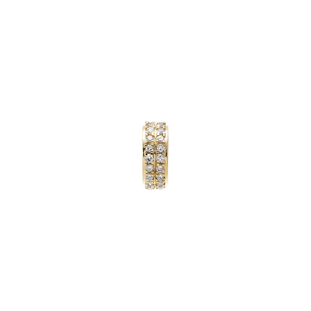 Diamond Double Row Rondelle Charm 14K