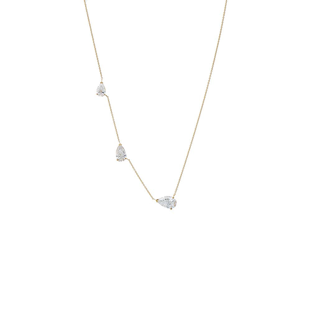Lab Grown Diamond Multi Pear Necklace 14K