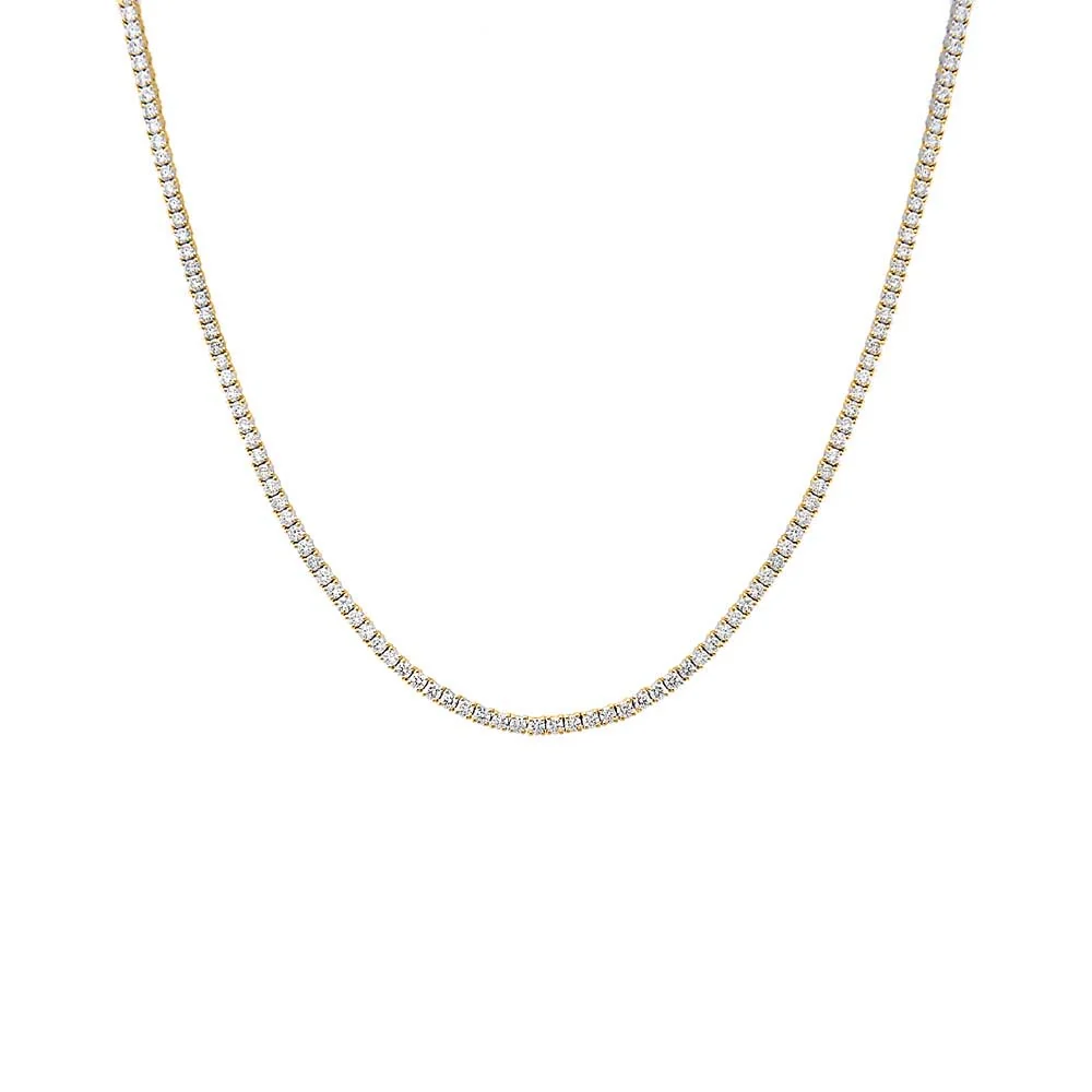 Lab Grown Diamond Four Prong Tennis Necklace 14K