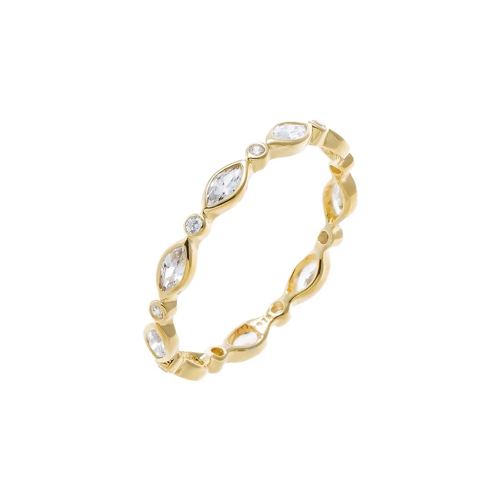 Colored CZ Marquise/Round Eternity Bang