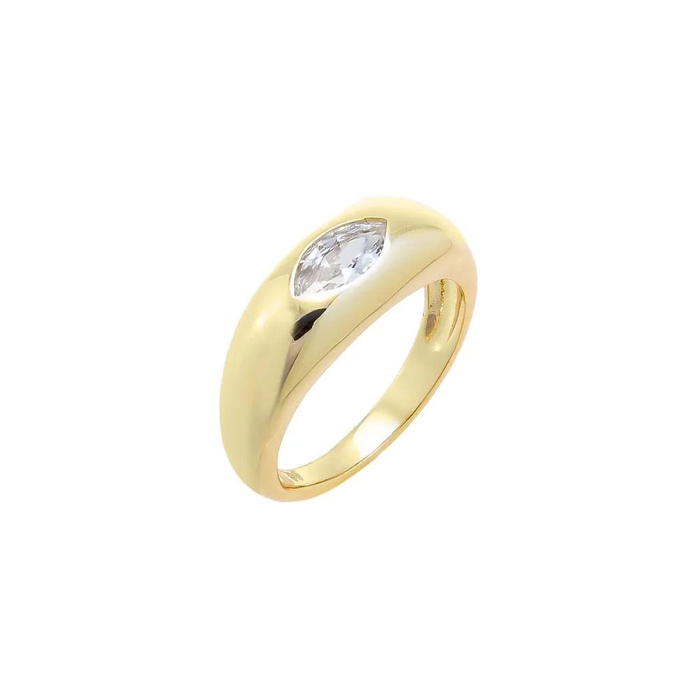 CZ Marquise East-West Bold Pinky Ring
