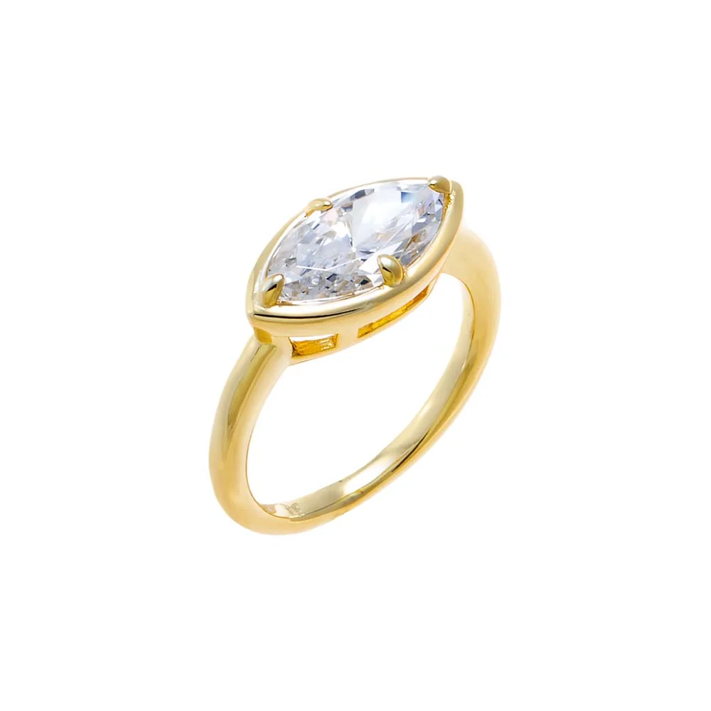 CZ Marquise Bezel Pinky Ring