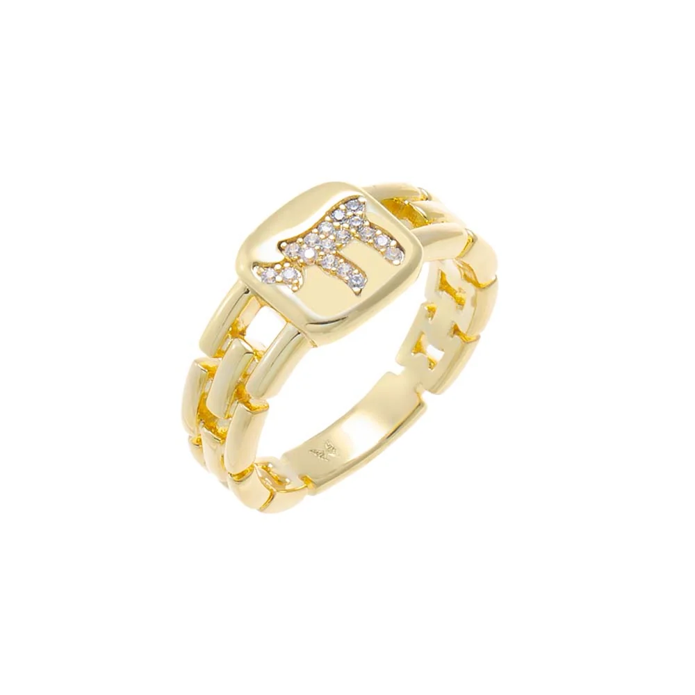 Pave Chai Chain Link Ring