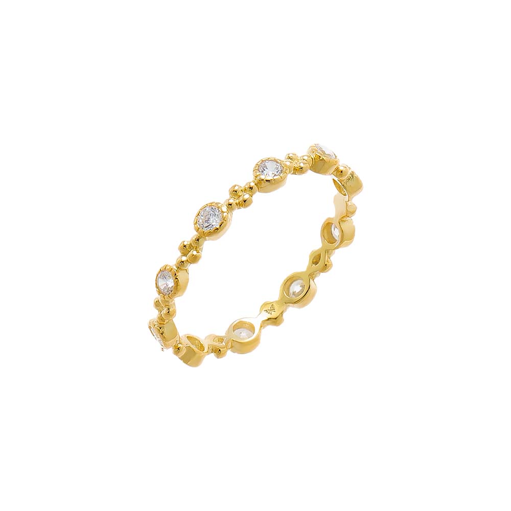 Colored X Beaded Eternity Ring