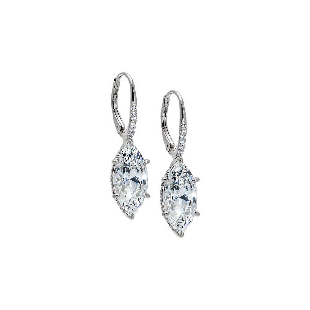 Moissanite Marquise Statment Drop Huggie Earring