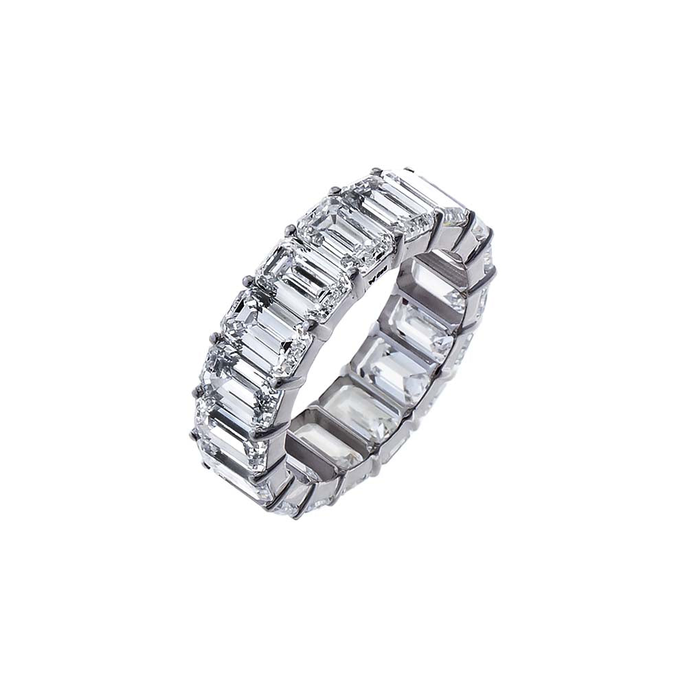 Lab Grown Diamond Emerald Eternity Band 14K