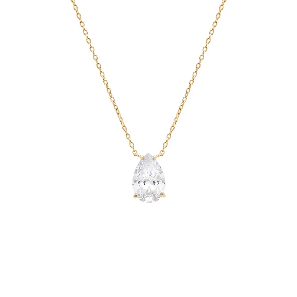 CZ Pear Shape Pendant Necklace
