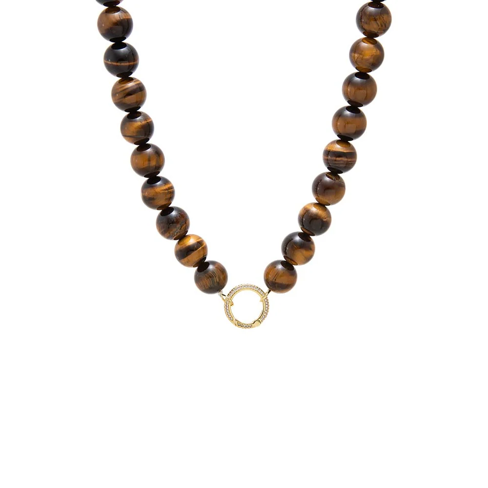 Tigers Eye Large Bead Clicker Necklace