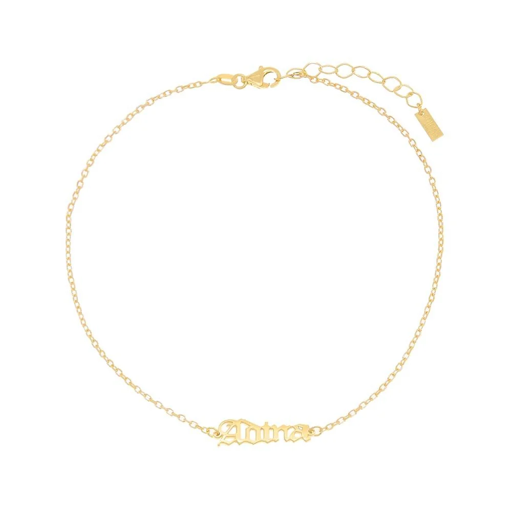 Gothic Nameplate Anklet