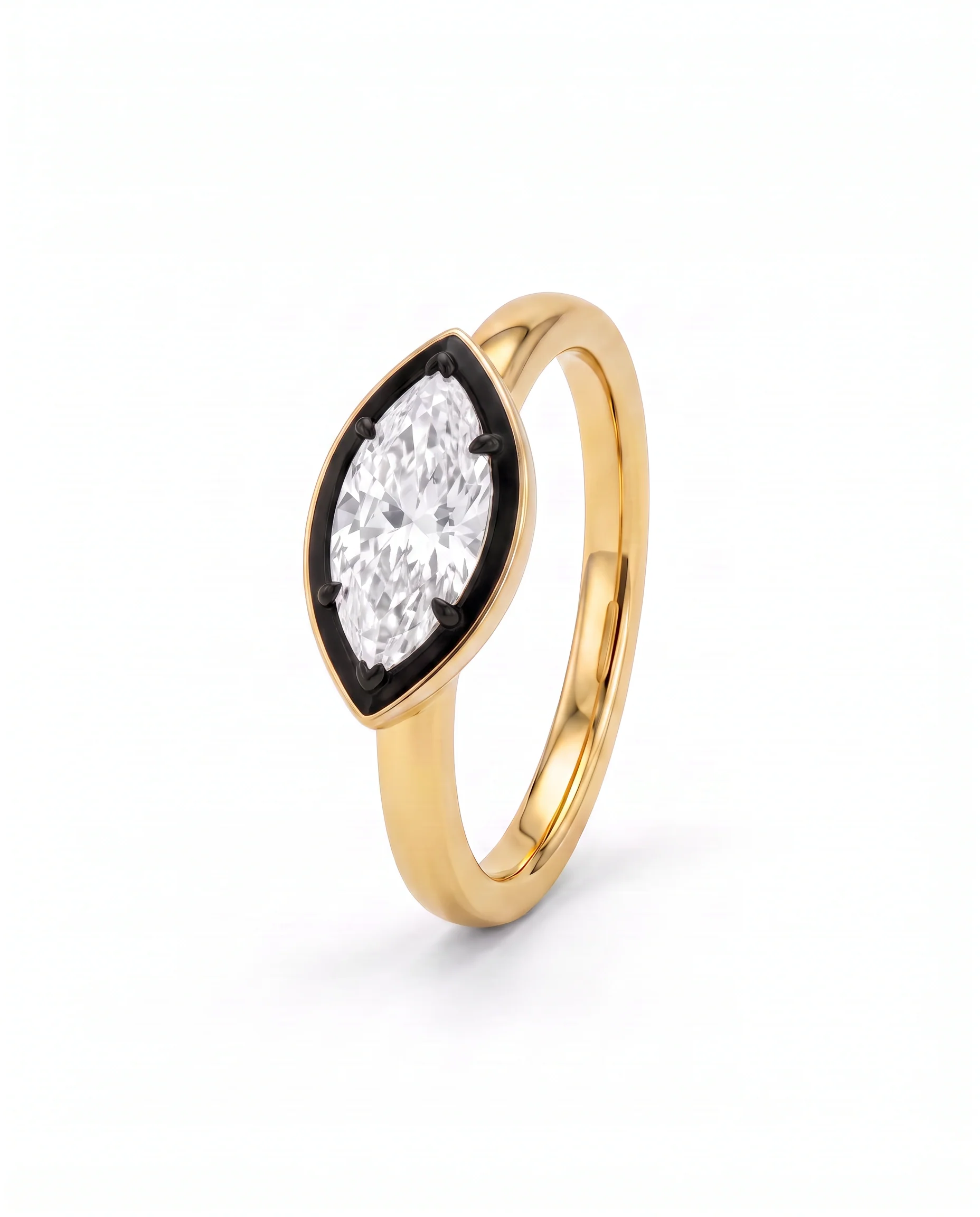 Lab Grown Diamond Marquise Encased East/West Pink Ring 14K